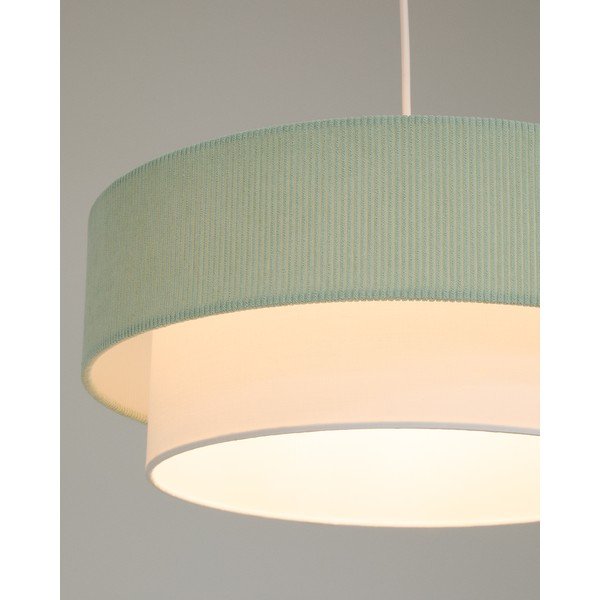 Biało-turkusowa lampa dziecięca z tekstylnym kloszem Bianella – Kave Home-image-2