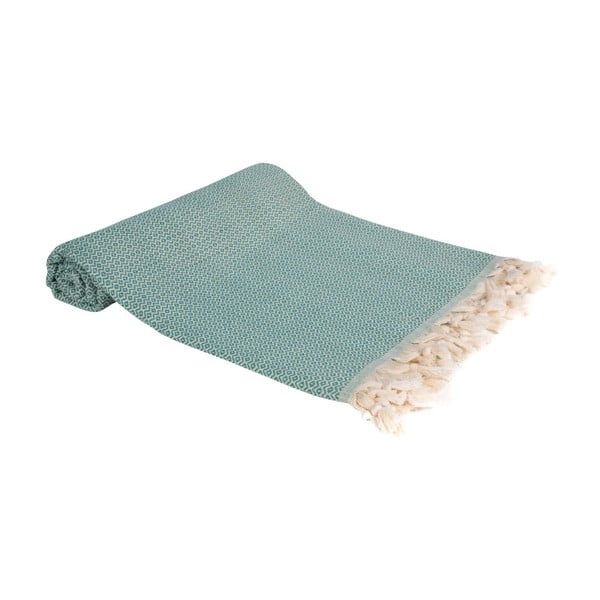Ciemnozielony ręcznik kąpielowy tkany ręcznie Ivy's Emel, 100x180 cm