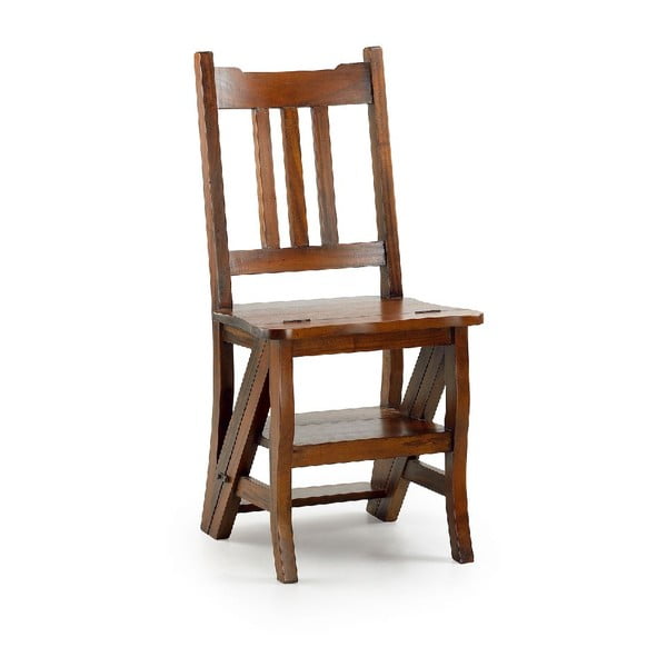 Krzesło/schodki z drewna mahoniowego Flamingo