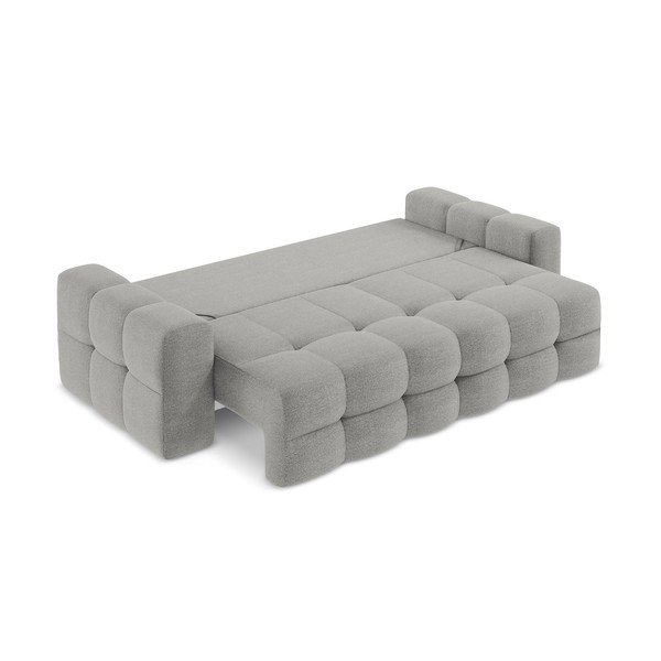 Szara rozkładana sofa z materiału bouclé 255 cm Milu – Makamii-image-3