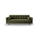 Zielona aksamitna rozkładana sofa ze schowkiem 222 cm Bali – Cosmopolitan Design