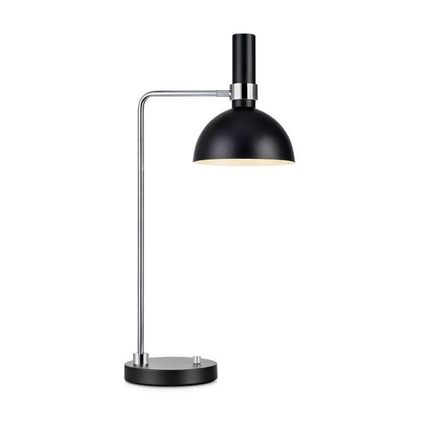 Czarna lampa stołowa z elementami w kolorze srebra Markslöjd Larry