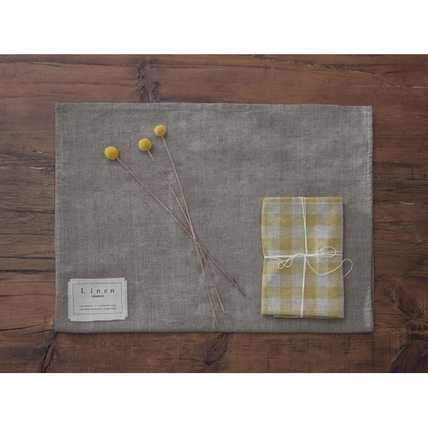 Zestaw 4 serwetek tekstylnych z domieszką lnu Really Nice Things Beige Vichy, 43x43 cm-image-3