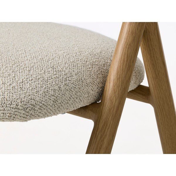 Kremowy/w naturalnym kolorze tapicerowany fotel jadalniany z podłokietnikami Frances – Unique Furniture-image-4