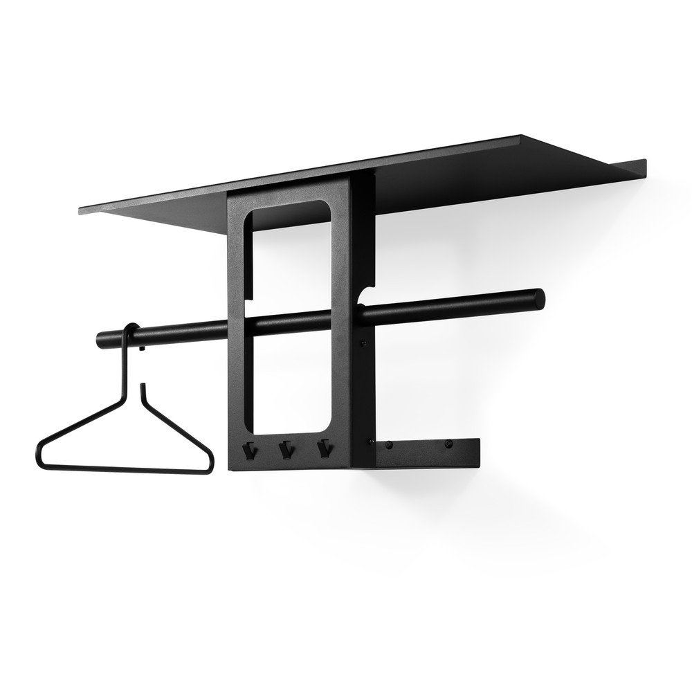 Czarny stalowy wieszak ścienny z półką 70 cm Luno Small – Spinder Design (zdjęcie 5)