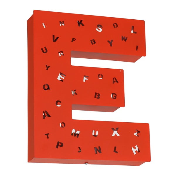 Czerwona dekoracja świetlna w kształcie litery Glimte Letter E