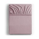 Szaroróżowe dżersejowe prześcieradło z gumką 90x200 cm Amber – Restilo