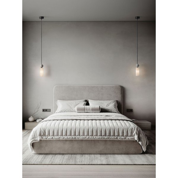 Kamienna lampa wisząca w kolorze matowej czerni ze szklanym kloszem ø 6 cm Filomena – Nova Luce-image-1