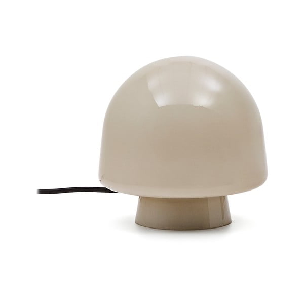 Szarobeżowa lampa stołowa ze szklanym kloszem (wysokość 20 cm) Reig – Kave Home