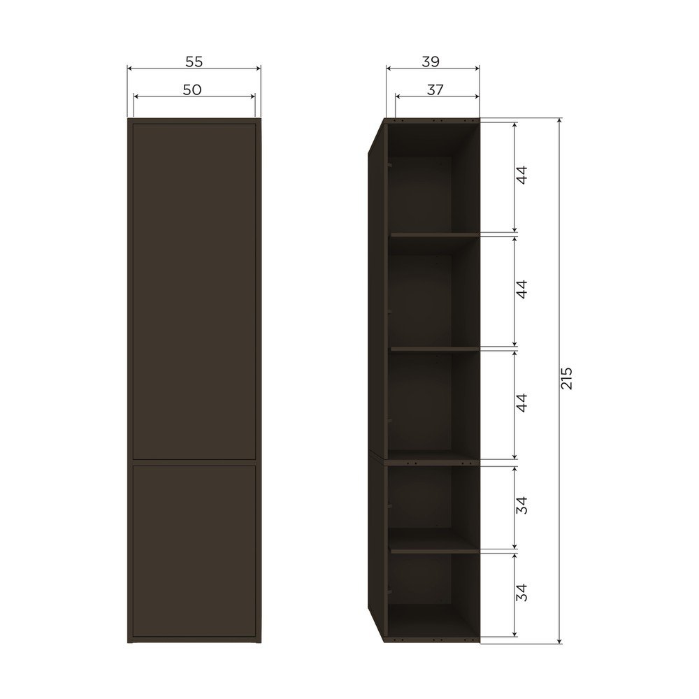 Ciemnobrązowa szafka modułowa z litego drewna sosnowego 55x215 cm Meggy – WOOOD (zdjęcie 8)
