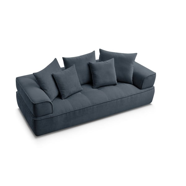 Ciemnoniebieska sofa z tkaniny szenilowej 237 cm Whesley – Bobochic Paris-image-4