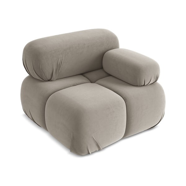 Beżowy aksamitny moduł sofy (prawostronny) Lokua – Makamii-image-2