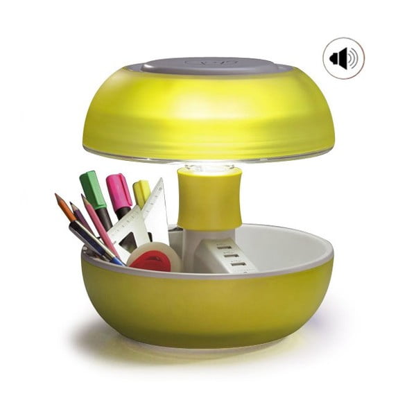 Lampa stołowa, ładowarka i głośnik w jednym Joyo Light, żółta