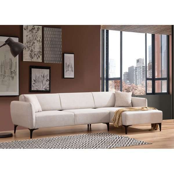 Biała sofa narożna Belissimo, prawy narożnik – Balcab Home-image-1