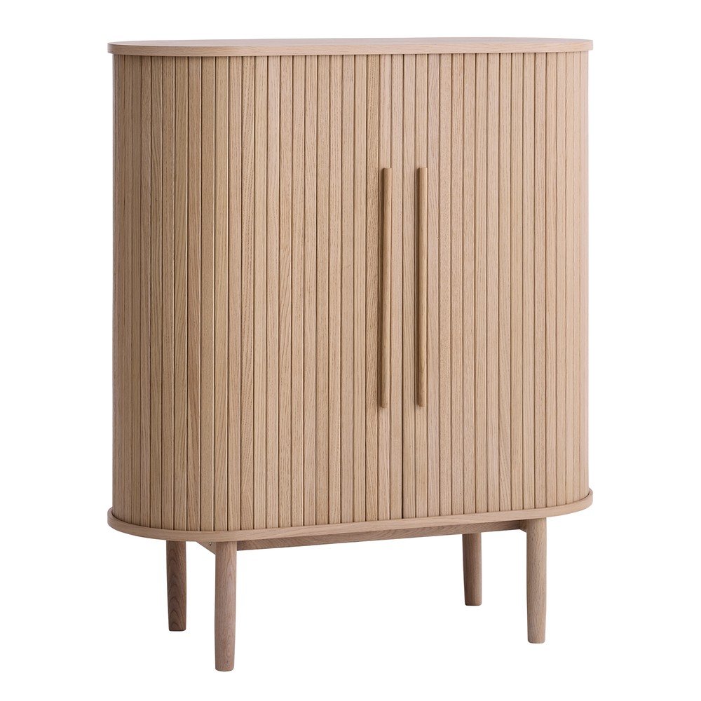 Szafka w dekorze dębu z drzwiami przesuwnymi w jasnym naturalnym kolorze 100x118x40 cm Meta – Unique Furniture