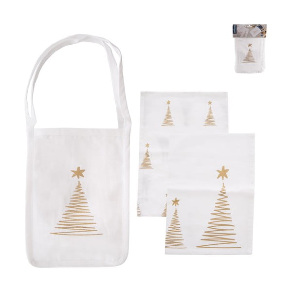 Bawełniany zestaw torby i ściereczek ze świątecznym motywem 50x70 cm – Orion