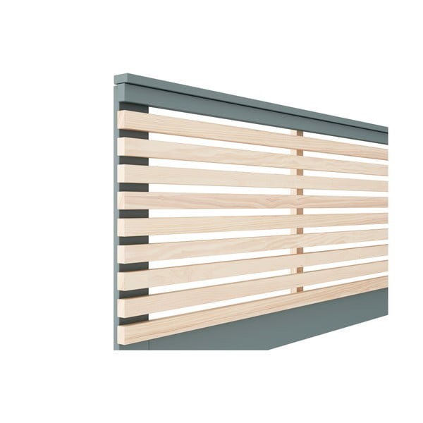 Zagłówek w dekorze sosny w naturalnym kolorze/szarozielony 163x100 cm Estefania – Marckeric-image-3