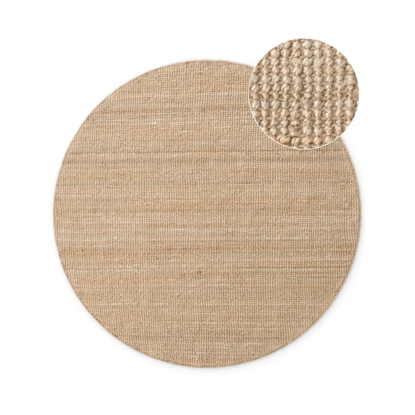 Okrągły dywan z juty w naturalnym kolorze ø 160 cm Bouclé Jaipur – Hanse Home