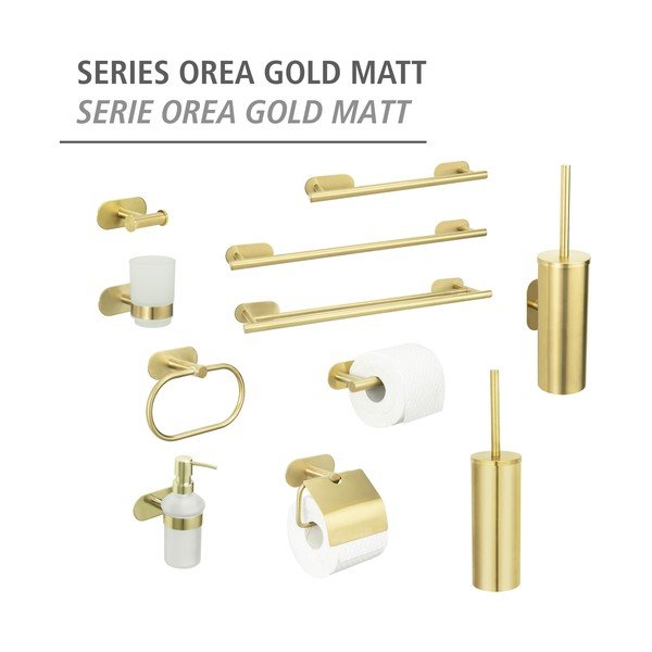 Złota samoprzylepna szczotka do WC ze stali nierdzewnej Orea Gold – Wenko-image-4