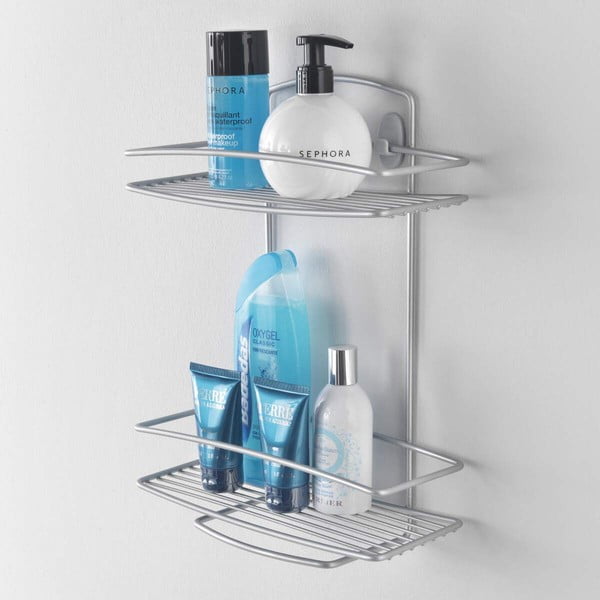 Dwupiętrowa półka ścienna Metaltex Onda, 26x35 cm-image-1