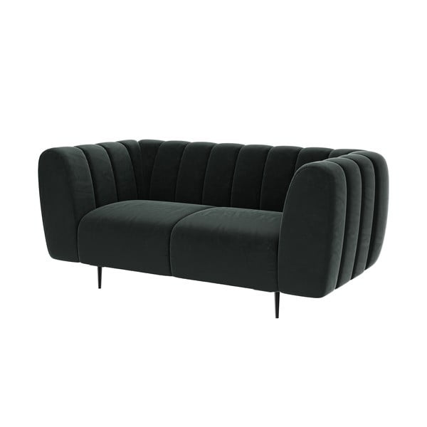 Ciemnoszara aksamitna sofa Ghado Shel, 170 cm-image-2
