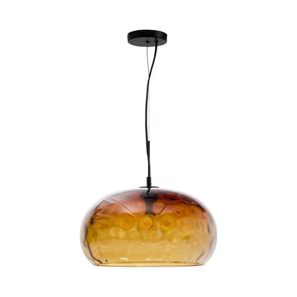Szklana lampa wisząca w bursztynowym kolorze ze szklanym kloszem ø 40 cm Balma – Kave Home