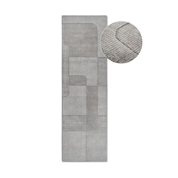 Szary wełniany chodnik tkany ręcznie 80x250 cm Charlotte – Villeroy&Boch