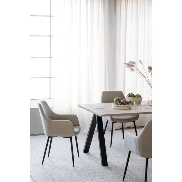 Rozkładany stół z blatem z drewna dębowego 220x100 cm Carradale – Rowico-image-2