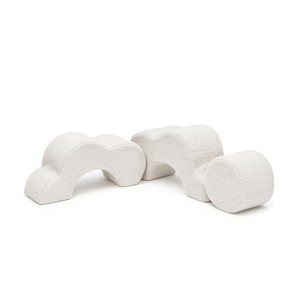 Biały piankowy plac zabaw 3 szt. z materiału bouclé wysokość 27 cm 88x90 cm – Meowbaby-image-4