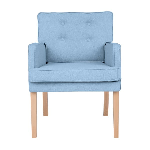 Jasnoniebieski fotel z podłokietnikami Micadoni Home Mista