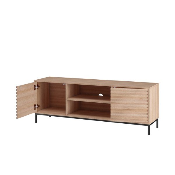 Szafka pod TV w dekorze dębu w naturalnym kolorze  140x50 cm Celine – Støraa-image-1
