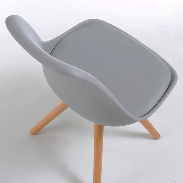 Szare krzesło z bukowymi nogami loomi.design Lumos-image-2