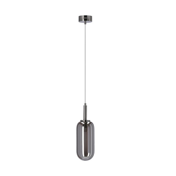 Antracytowa lampa wisząca LED ze szklanym kloszem ø 13 cm Fiuggi – Candellux Lighting