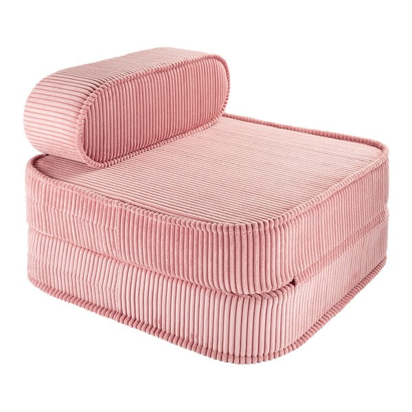 Różowy sztruksowy fotel dziecięcy Flip – Wigiwama