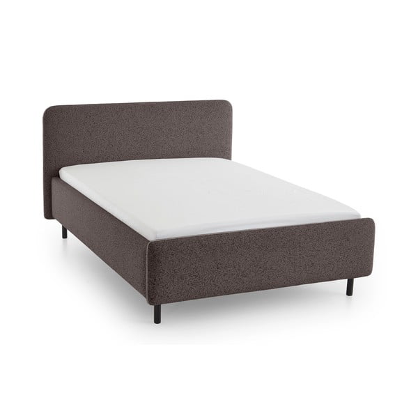 Antracytowe tapicerowane łóżko dwuosobowe ze schowkiem ze stelażem 180x200 cm Primo – Meise Möbel