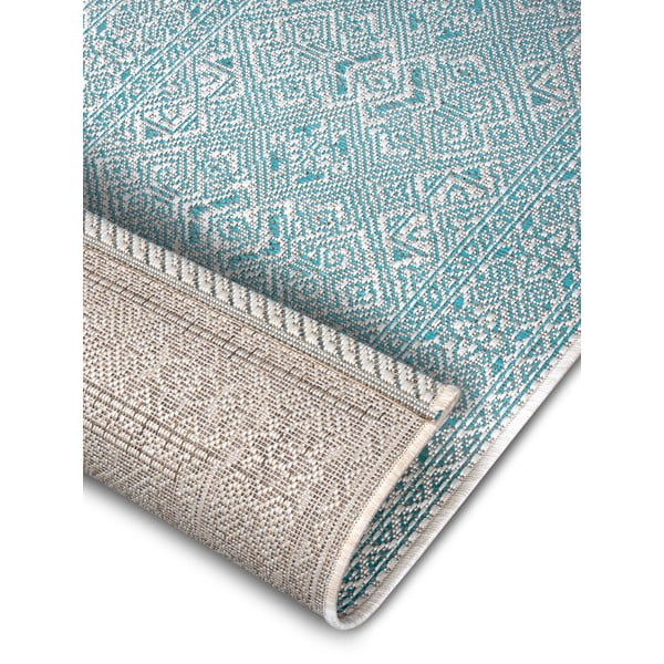 Turkusowo-beżowy chodnik zewnętrzny NORTHRUGS Cuadrado, 70x300 cm-image-4