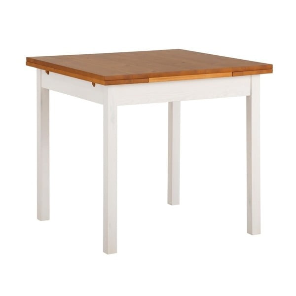 Biały stół rozkładany z drewna sosnowego Støraa Marlon, 80x80 cm