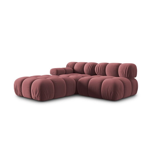 Różowa aksamitna sofa 282 cm Bellis – Micadoni Home-image-4