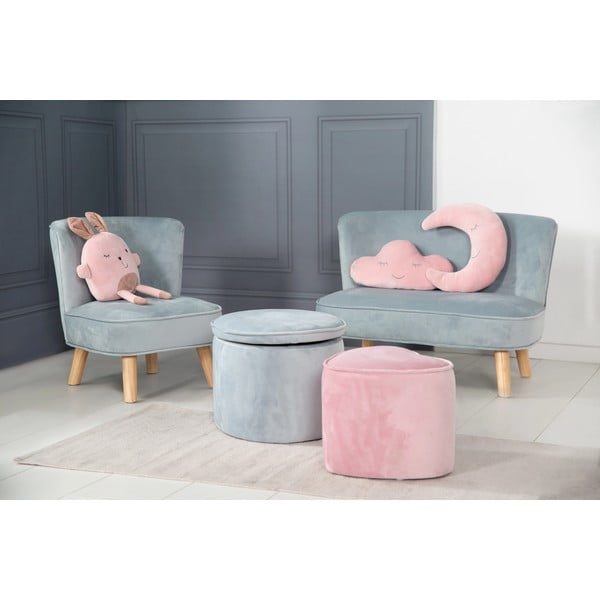 Jasnoniebieska aksamitna sofa dla dzieci 70 cm Lil Sofa – Roba-image-4