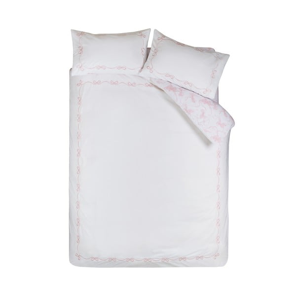 Biała pościel dwuosobowa 200x200 cm Bow Embroidery – Catherine Lansfield