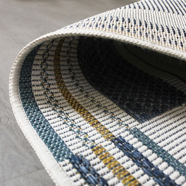 Żółto-niebieski dywan odpowiedni na zewnątrz 80x230 cm Rosco Geo – Flair Rugs-image-2