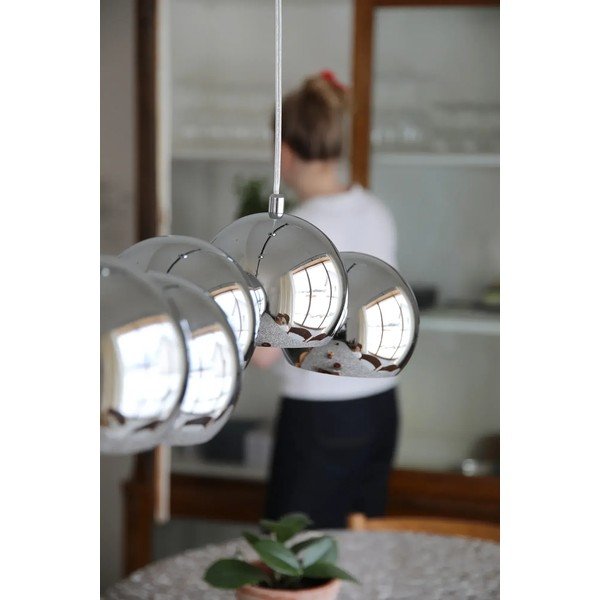 Metalowa lampa wisząca w kolorze srebra z metalowym kloszem Cupolo – Markslöjd-image-2