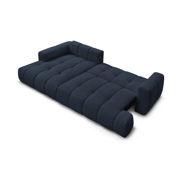 Ciemnoniebieski rozkładany/ze schowkiem narożnik (lewostronny/z szezlongiem) Fuji – Bobochic Paris-image-4