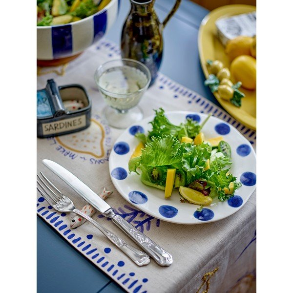 Białe/niebieskie kamionkowe talerze zestaw 3 szt. ø 28 cm Linora – Bloomingville-image-3