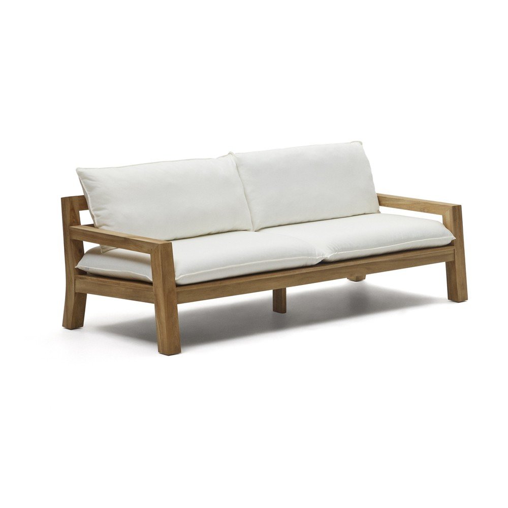 Biało-naturalna sofa ogrodowa z drewna tekowego Forcanera – Kave Home (zdjęcie 7)