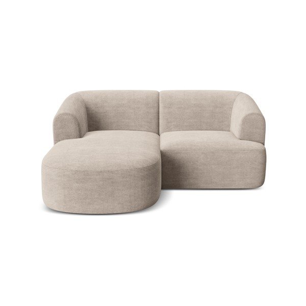 Jasnobrązowy sztruksowy narożnik (lewostronny/z szezlongiem) Campi – Cosmopolitan Design-image-2