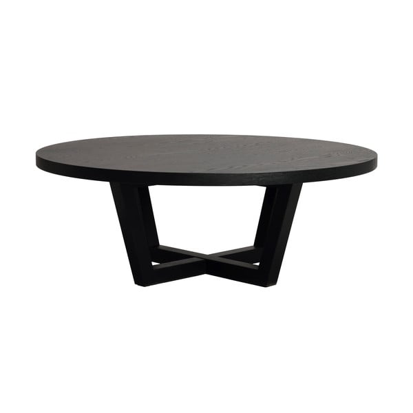 Czarny okrągły stolik w dekorze dębu ø 110 cm Boxford – Rowico-image-2