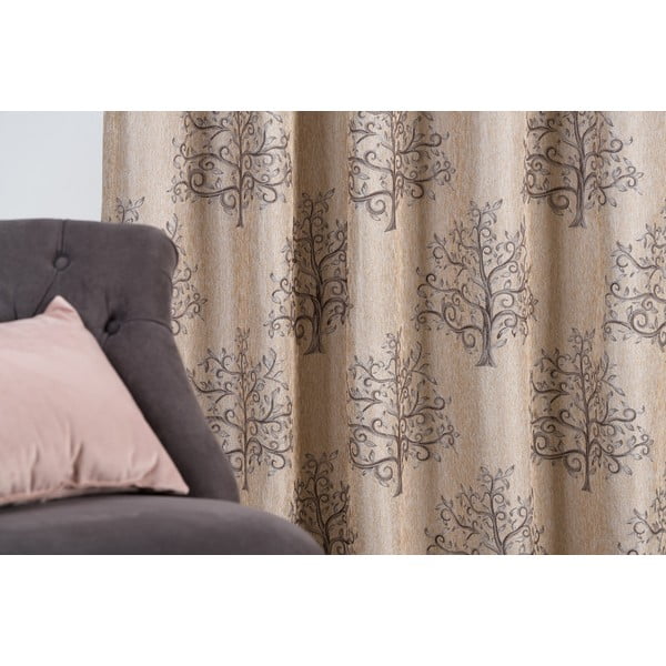 Brązowo-beżowa zasłona 140x260 cm Erinn – Mendola Fabrics-image-2