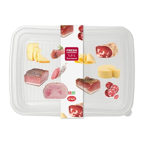 Zestaw 2 pojemników na żywność Snips Classic, 1,5 l-image-1