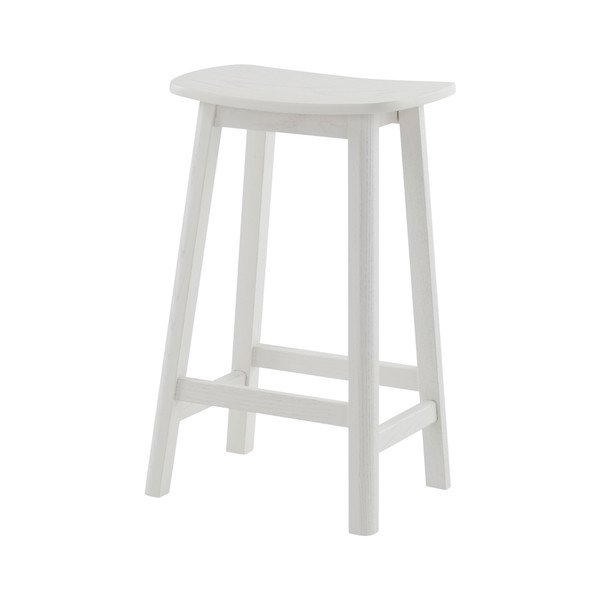 Biały hoker z litego drewna jesionowego (wysokość siedziska 65 cm) Selene – Jotex